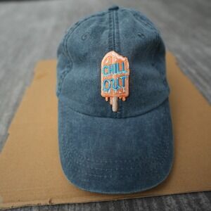 Adams Upscale Fashion Headwear Baseball Hat Brass Leather Chill Out Blue Adult